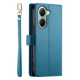 Cu clapetă pentru Xiaomi Poco X7 Pro 5G, Wallet Zipper Pocket, albastru