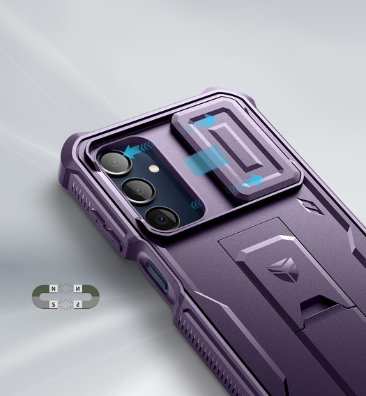 Husă blindată pentru Samsung Galaxy A16, Dexnor Full Body (Two Frames), violet