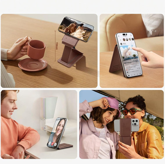 Portofel magnetic cu localizare, NFC și suport pentru iPhone 16 Pro