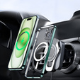 Husă pentru iPhone 15, Electro MagSafe, verde + Sticlă pentru ecran