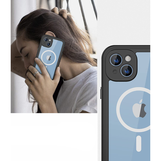 Husă impermeabilă pentru iPhone 14, Redpepper, pentru MagSafe, negru