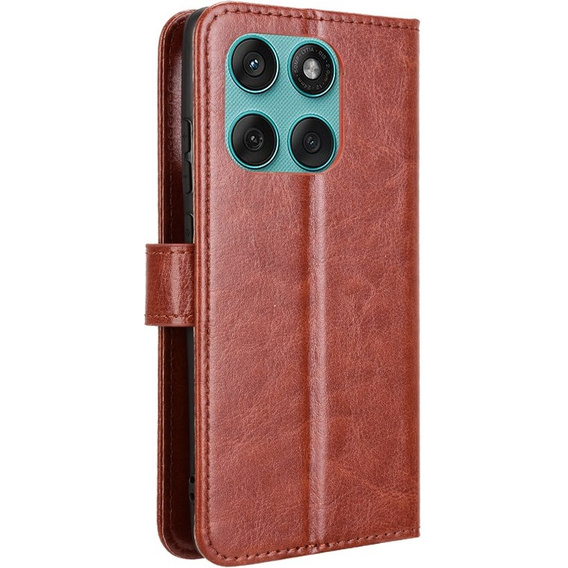 Cu clapetă pentru Motorola Edge 60 / 60 Fusion, Crazy Horse Wallet, maro