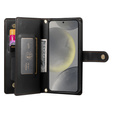 Cu clapetă pentru Samsung Galaxy S25+ Plus, Wallet Zipper Pocket, negru