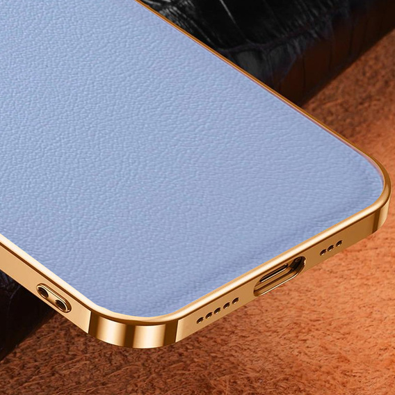 Huse pentru iPhone 14 Plus, Cowhide Leather, albastru