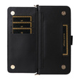 Carcasă cu clapetă pentru Xiaomi Poco M7 Pro 5G, Crossbody Leather Wallet, negru