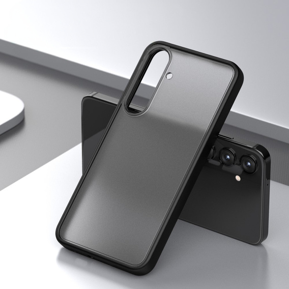 Carcasă pentru Samsung Galaxy S24, Fusion Hybrid, cu protecție pentru camera foto, transparent / negru
