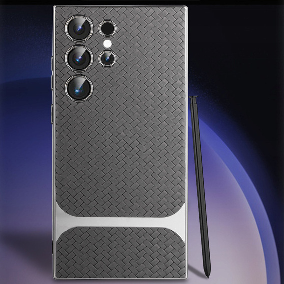Huse pentru Samsung Galaxy S23 Ultra, GKK Woven Leather, gri