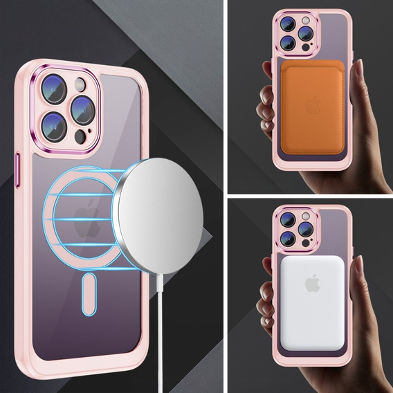Husă pentru iPhone 15 Pro, ERBORD Impact Guard, MagSafe, roz