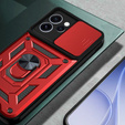 Husă blindată CamShield Slide cu capac pentru cameră și inel pentru Oppo Reno 15 Pro, roșie