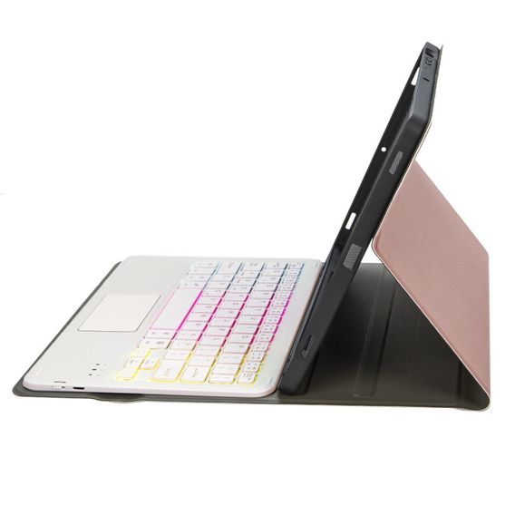 Husă cu tastatură bluetooth touchpad iluminată pentru iPad 10.9" 2022 (10 gen.), roz