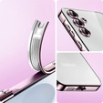 Husă pentru Samsung Galaxy S25, Electro MagSafe, roz rose gold + Sticlă pentru ecran