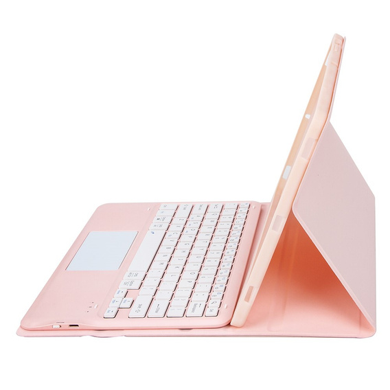 Carcasă + tastatură Samsung Galaxy Tab S9+, Leather Pen Slot TouchPad, roz rose gold