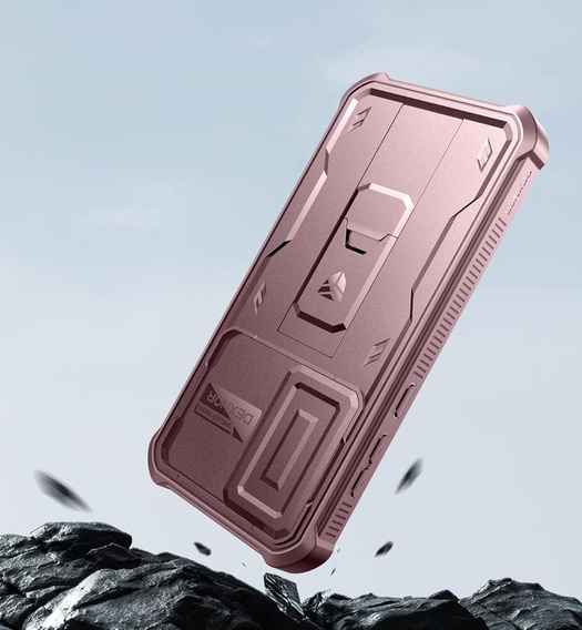 Husă blindată pentru Samsung Galaxy A35, Dexnor Full Body (Two Frames), roz rose gold