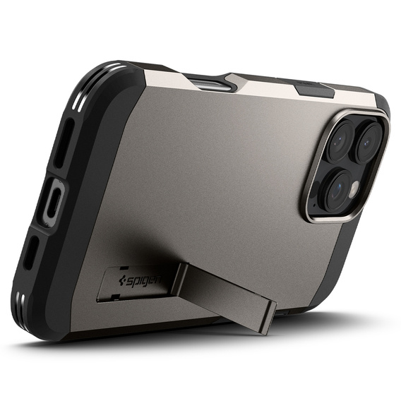 Carcasa Spigen pentru iPhone 16 Pro Max, Tough Armor Mag MagSafe, gri + 9H Tempered Glass