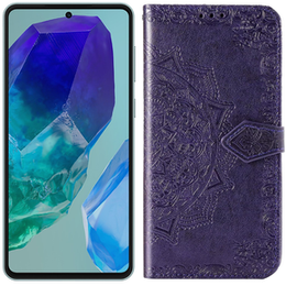 Cu clapetă pentru Samsung Galaxy M55 5G, Mandala, violet