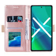 Carcasă cu clapetă pentru Samsung Galaxy S22+ Plus 5G, Wallet Pocket Zipper Lace, roz