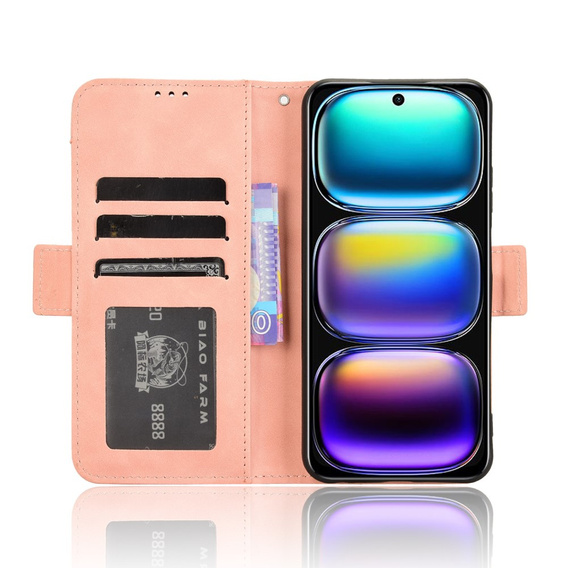 Cu clapetă pentru Infinix Hot 50i 4G, Card Slot, roz