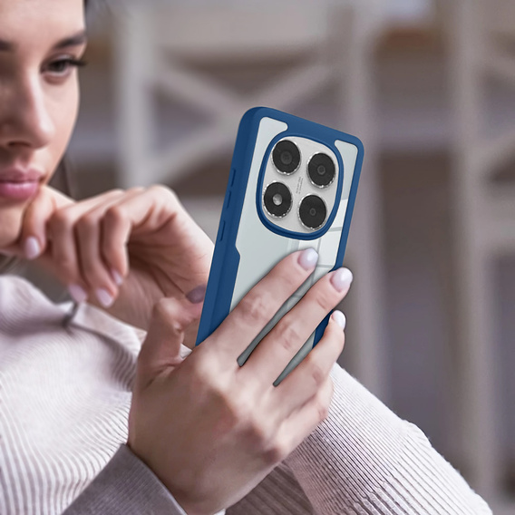 Carcasă pentru Xiaomi Redmi Note 14 Pro 5G, Shockproof, cu folie, albastru închis