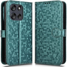 Husa cu clapetă pentru Motorola Moto G56 5G, Wallet Rhombus, verde