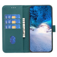 Cu clapetă pentru Samsung Galaxy S23 FE, BINFEN Wallet, verde + sticlă 9H