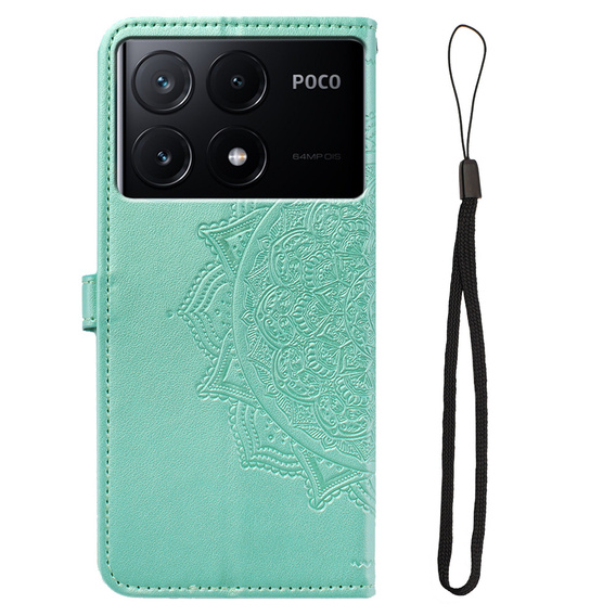 Cu clapetă pentru Xiaomi Poco X6 Pro 5G, Mandala, roz rose gold
