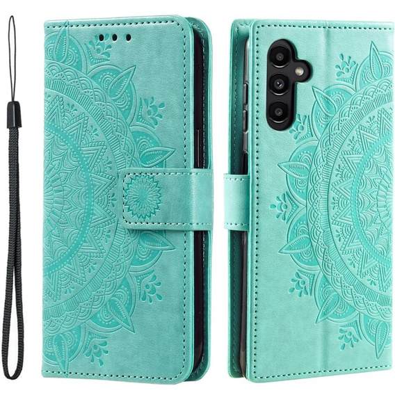 Cu clapetă pentru Samsung Galaxy S23 FE, Mandala, verde