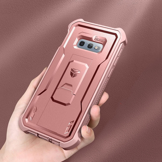 Husă blindată pentru Samsung Galaxy S10e, Dexnor Full Body, roz rose gold