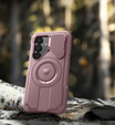 Husă blindată pentru Samsung Galaxy S25, Dexnor CamProtect MagSafe, roz (Două rame)