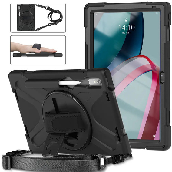 Husa blindată pentru Lenovo Tab P11 Pro Gen 2 TB132FU TB132XU 11.2", carcasă de protecție 360 cu slot pentru stylus, negru