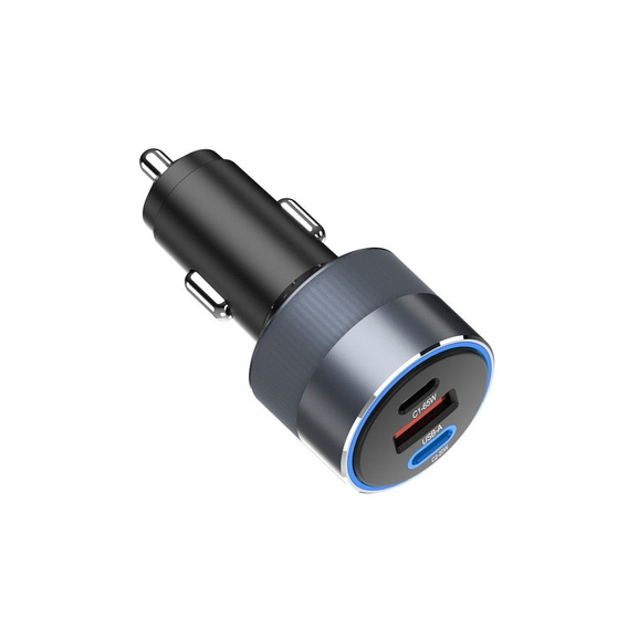 Încărcător auto Forcell F-Energy Alu 85 W, 2 × USB-C + USB-A, PD / QC 4.0 / SFC 2.0