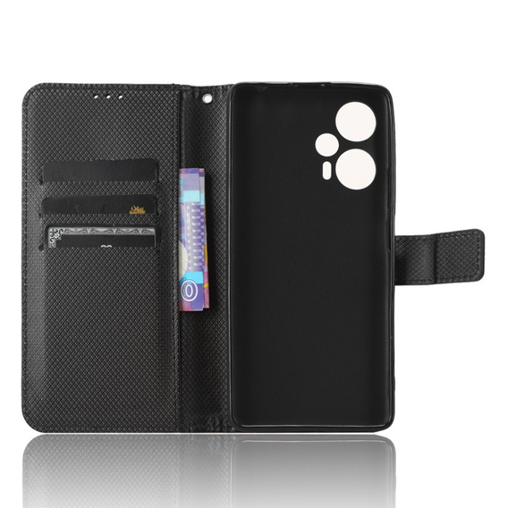Cu clapetă pentru Poco F5 5G, Wallet Smart Magnet, negru