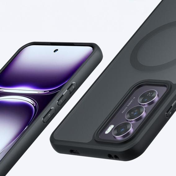 Husă pentru Oppo Reno 12 Pro, pentru MagSafe, ERBORD Matt Case, negru