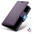 Husă pentru Samsung Galaxy A36, ERBORD Glossy Litchi, portofel cu clapetă, violet