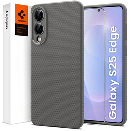 Carcasa Spigen pentru Samsung Galaxy S25, Liquid Air, negru + 9H Tempered Glass