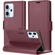 Husă pentru Oppo Reno 14 F / 14 FS, ERBORD Glossy Litchi, portofel cu clapetă, roșu