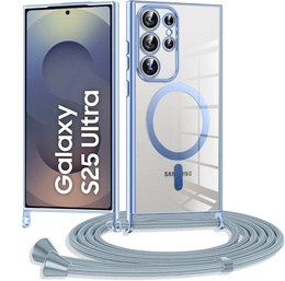 Husă pentru Samsung Galaxy S25 Ultra, Electro MagSafe, albastru + Lanyard