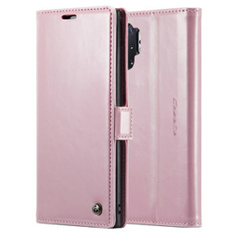 Carcasă flip CASEME pentru Samsung Galaxy Note 10 Plus, Waxy Textured, roz