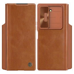 NILLKIN flip case NILLKIN pentru Samsung Galaxy Z Fold6 5G, CamShield Qin Pro, piele, maro