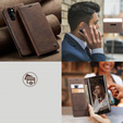Husa CASEME pentru Huawei P30 Pro, Leather Wallet Case, maro închis