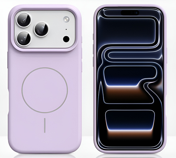 Manșon din silicon pentru iPhone 17 Pro, pentru MagSafe, antișoc, violet