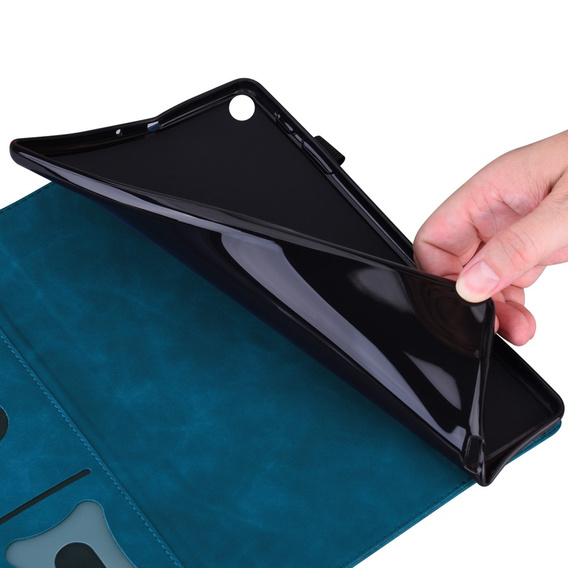Husă pentru Samsung Galaxy Tab A9+, Classic, cu spațiu pentru stylus, albastru