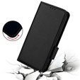 Huse pentru HTC U24 Pro 5G, Wallet Litchi Leather, negru