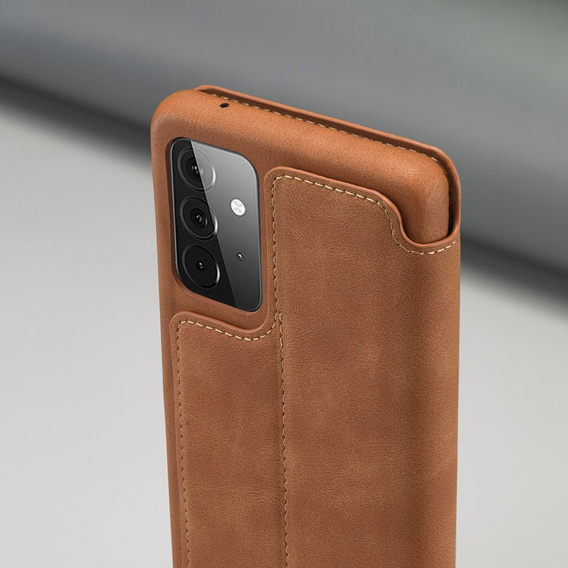 Cu clapetă pentru Samsung Galaxy A52 5G / 4G, LC.IMEEKE, maro