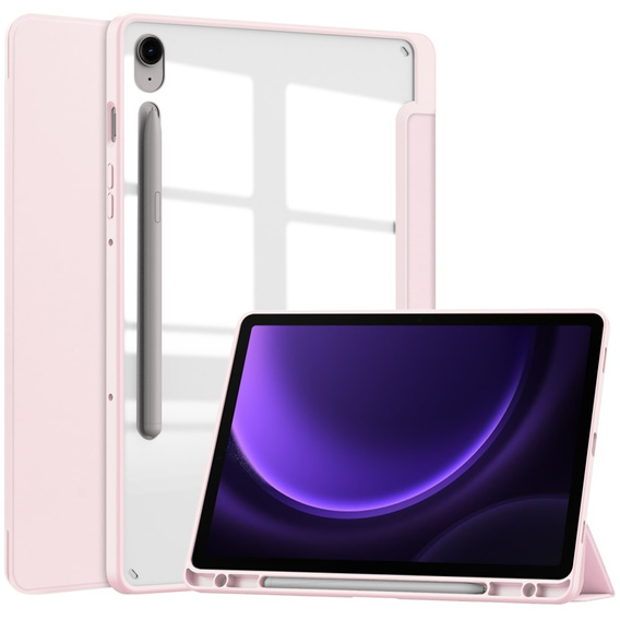 Husă pentru Samsung Galaxy Tab S10 Lite / S10 FE / S9 FE, Smartcase Hybrid, cu spațiu pentru stylus, roz