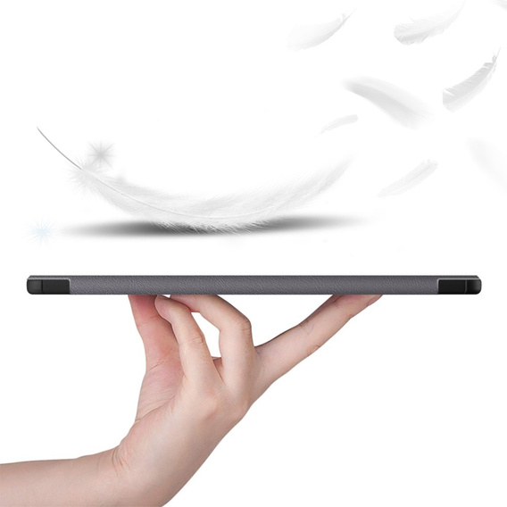 Husă pentru Samsung Galaxy Tab S9 FE+ Plus, Smartcase cu spațiu pentru stylus, gri
