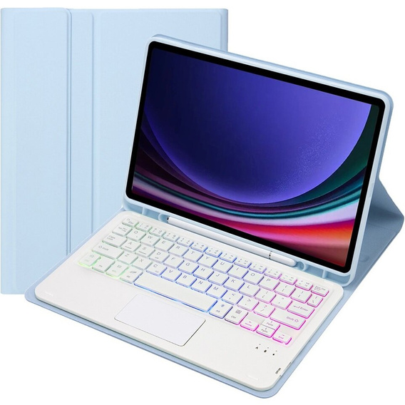 Carcasă + tastatură Samsung Galaxy Tab S9 FE X510 / X516, with touchpad, caz albastru