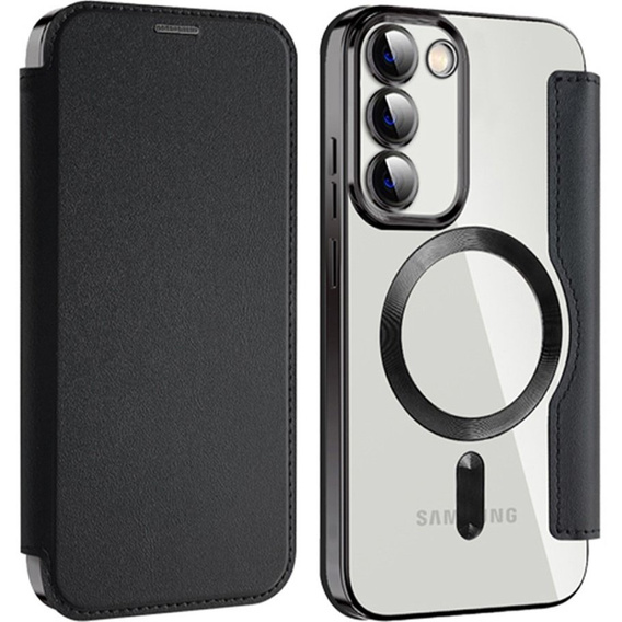 Cu clapetă pentru Samsung Galaxy S23, Wallet, MagSafe, negru