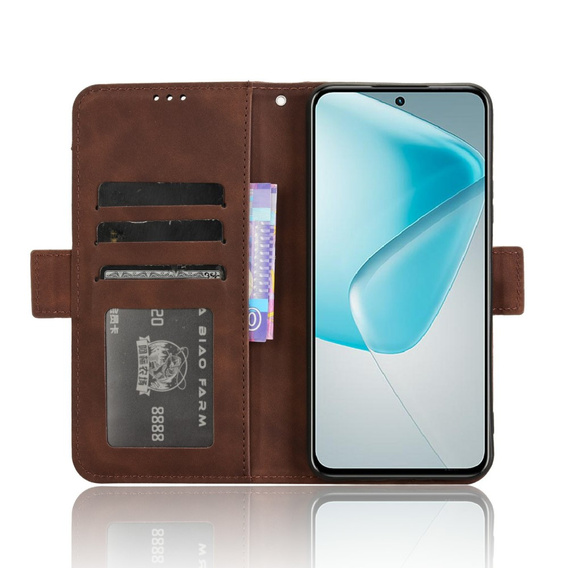 Cu clapetă pentru Infinix Hot 50 Pro+ 4G, Card Slot, maro