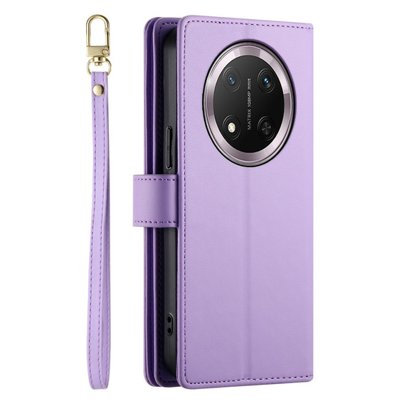 Cu clapetă pentru Honor Magic 7 Lite, Wallet Zipper Pocket, violet