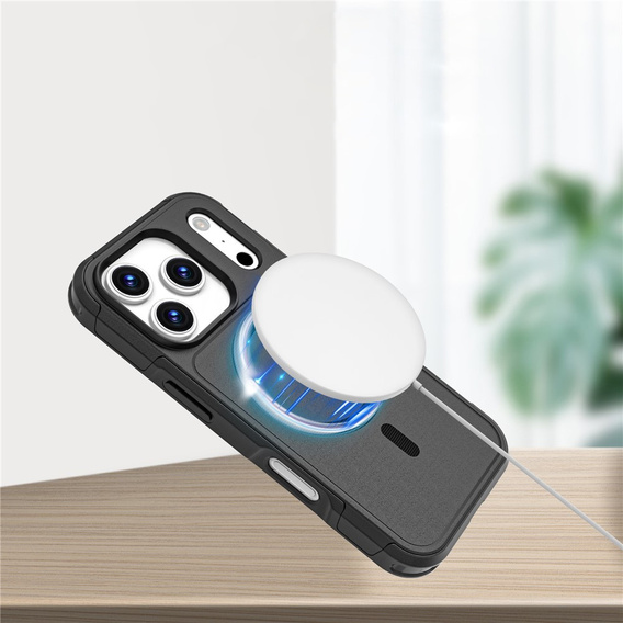 Husă MagForce pentru iPhone 17 Pro, pentru MagSafe, blindată, neagră